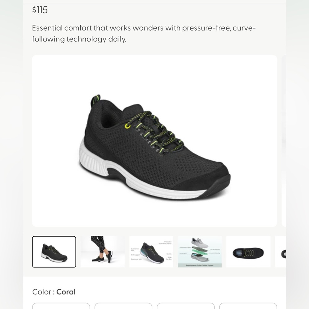 NIB Orthofeet Black Women's Sneakers Size 9.5 New in Box!!!